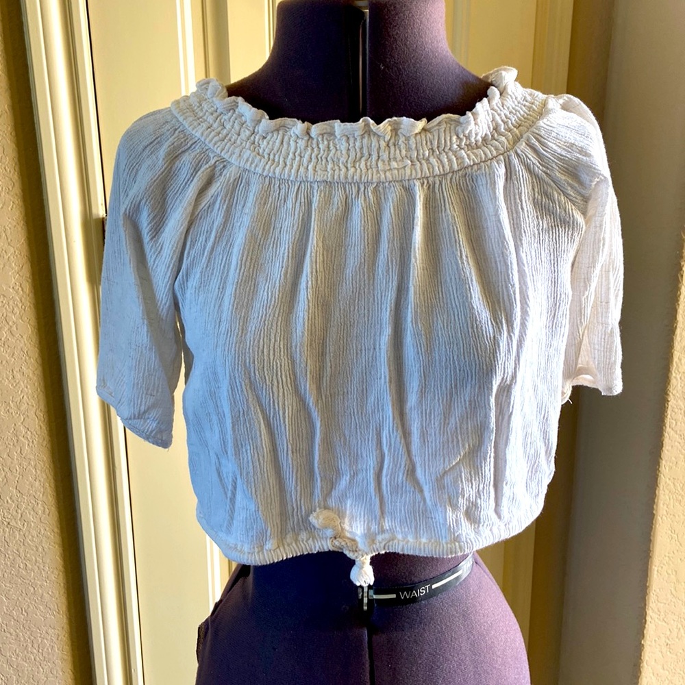 Cream-Colored Comfy Crop Top